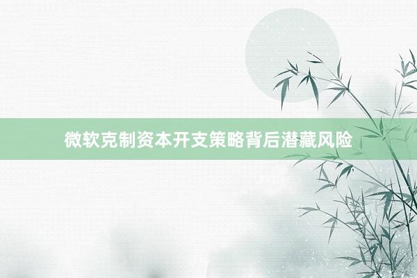 微软克制资本开支策略背后潜藏风险