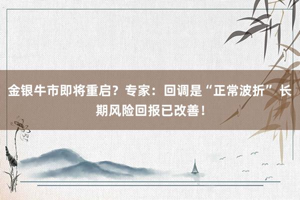 金银牛市即将重启？专家：回调是“正常波折” 长期风险回报已改善！