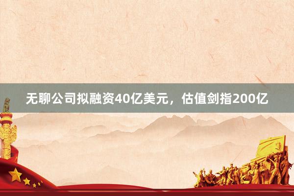 无聊公司拟融资40亿美元，估值剑指200亿