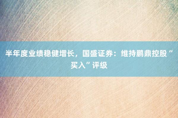 半年度业绩稳健增长，国盛证券：维持鹏鼎控股“买入”评级