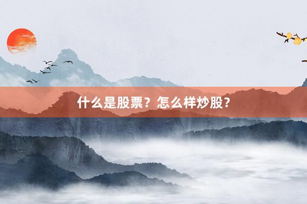 什么是股票？怎么样炒股？