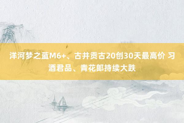 洋河梦之蓝M6+、古井贡古20创30天最高价 习酒君品、青花郎持续大跌
