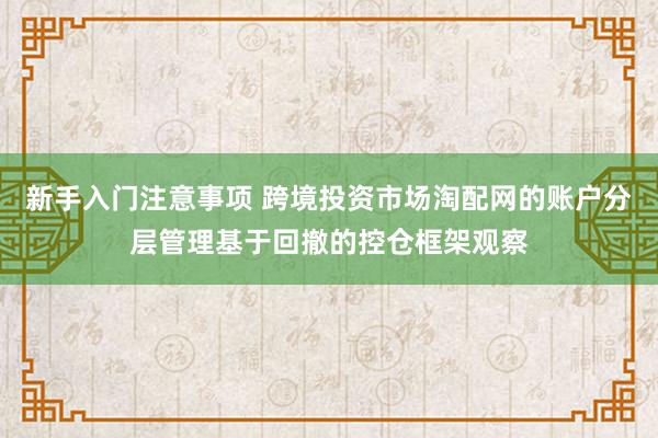 新手入门注意事项 跨境投资市场淘配网的账户分层管理基于回撤的控仓框架观察