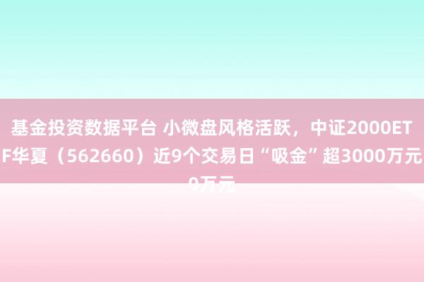 基金投资数据平台 小微盘风格活跃，中证2000ETF华夏（562660）近9个交易日“吸金”超3000万元