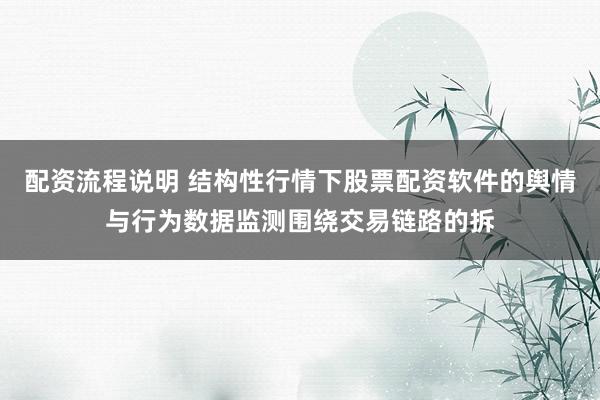 配资流程说明 结构性行情下股票配资软件的舆情与行为数据监测围绕交易链路的拆