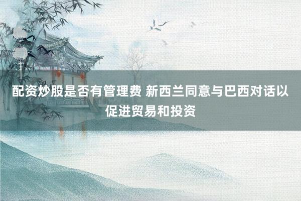 配资炒股是否有管理费 新西兰同意与巴西对话以促进贸易和投资